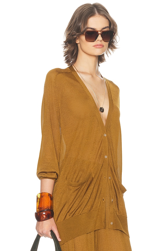 view 2 of 4 Arlena Cardigan in Olive Green