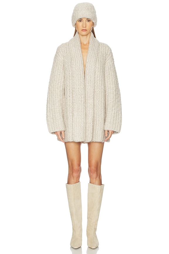 view 2 of 4 Joanie Hand Knit Cardigan in Oatmeal