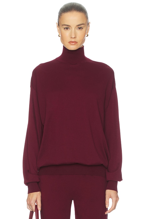 view 2 of 5 Madeira Oversized Turtleneck in Oxblood