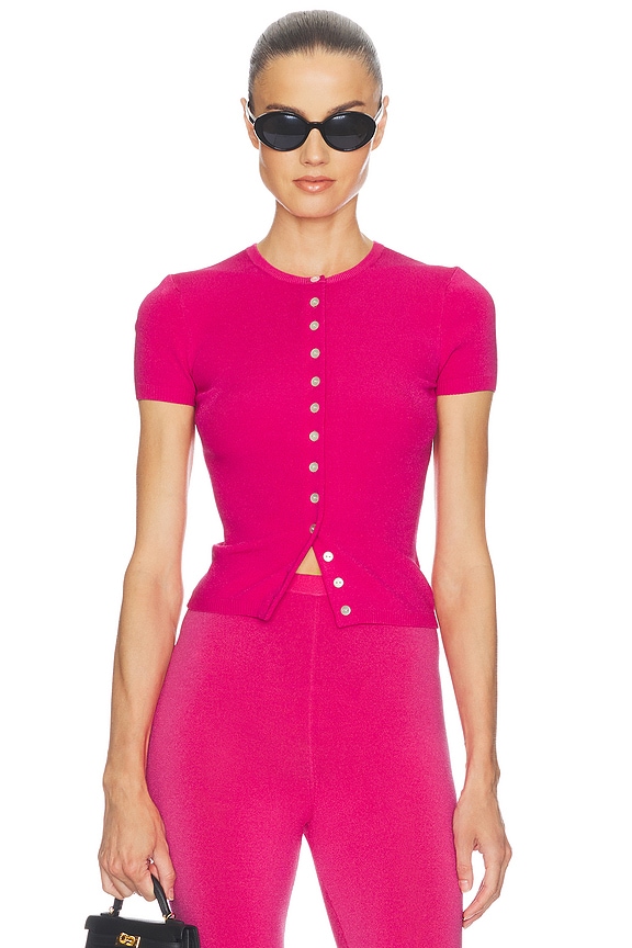 view 1 of 4 Beckette Knit Cardi in Shocking Pink