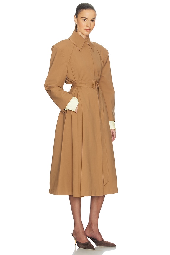 view 2 of 3 TRENCA WOOL BLEND MIDI in Nutmeg