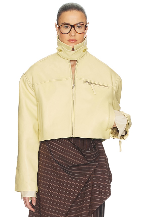 view 2 of 5 CHAQUETA CUERO THE 90S in Banana Yellow