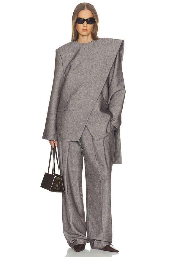 view 2 of 6 Italian Herringbone Jacket in Salt & Pepper