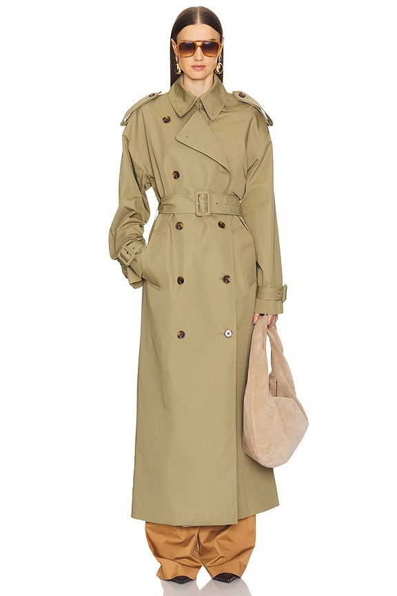 view 2 of 5 Classic Oversized Trench in Olive