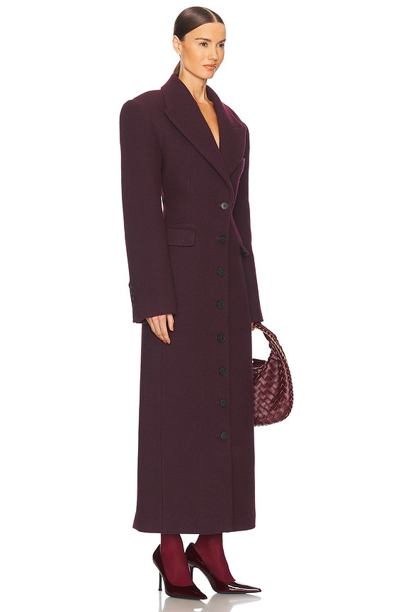 view 2 of 3 Italian Wool Blend Topcoat in Burgundy