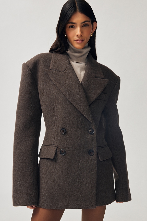 view 2 of 9 Italian Wool Blend Blazer in Cocoa