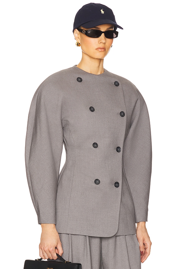 view 2 of 4 The Curvilinear Blazer in Charcoal