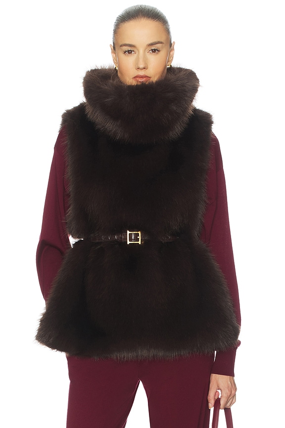 view 2 of 5 Faux Fox Gilet in Chicory