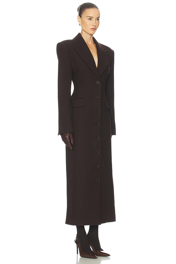 view 2 of 3 Italian Wool Blend Topcoat in Dark Brown
