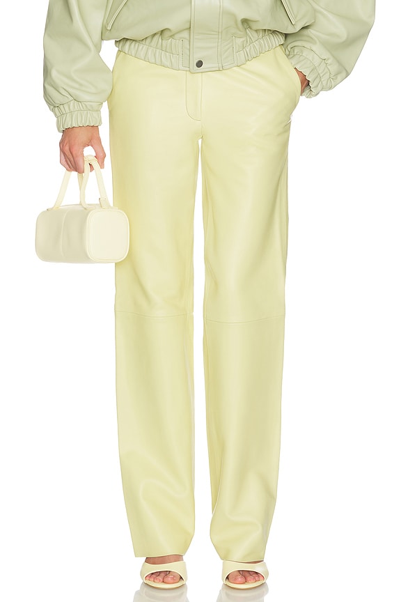 view 1 of 7 Soft Lamb Leather Pants in Pale Husk