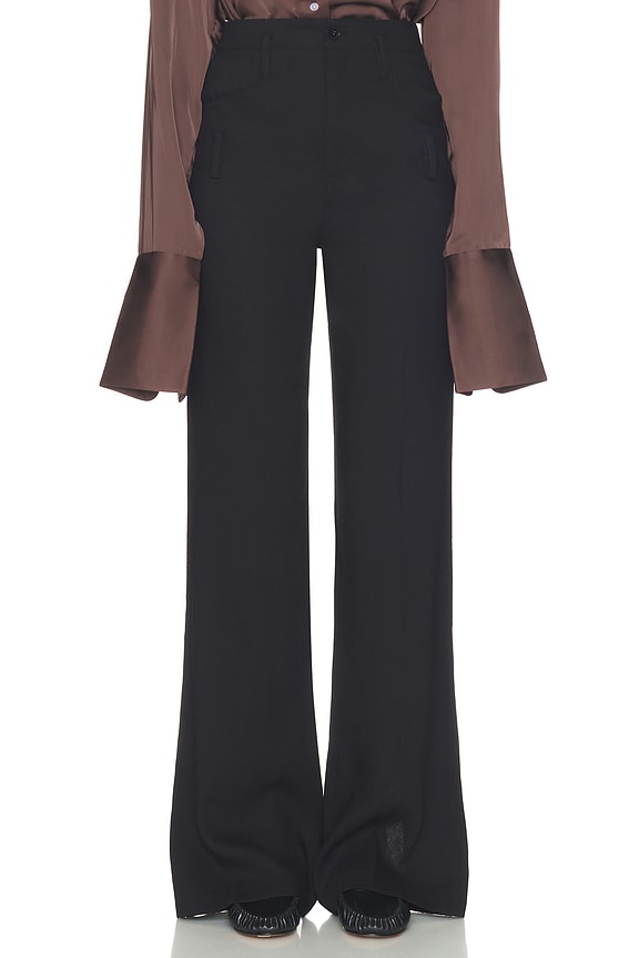 view 2 of 7 Wool Blend Double Loop Trousers in Black