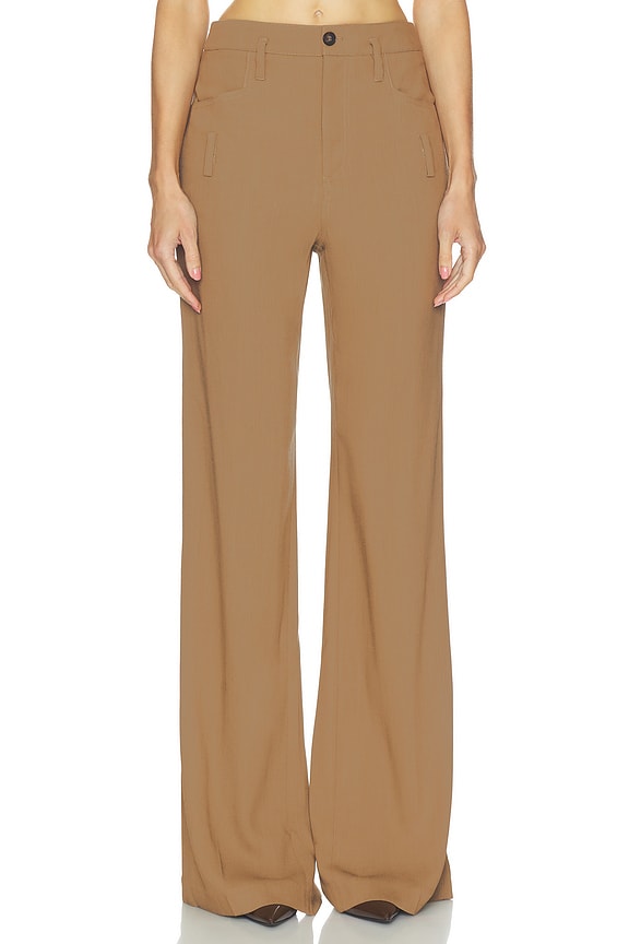 view 2 of 7 Wool Blend Double Loop Trousers in Toffee