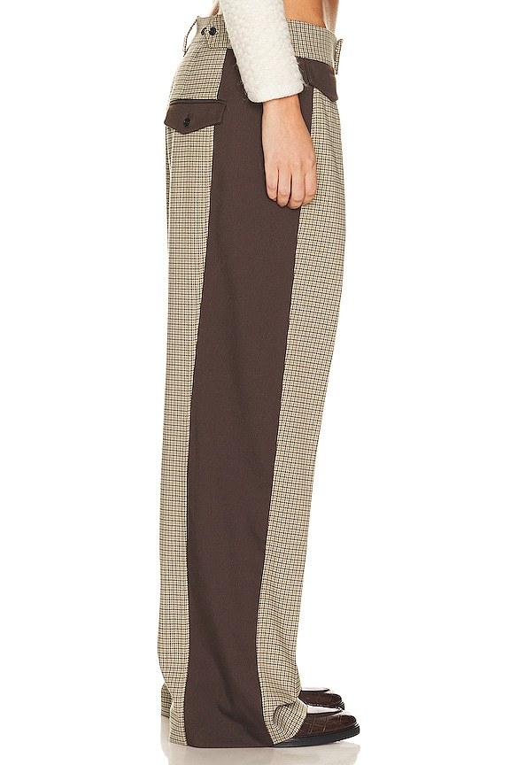 view 2 of 4 PANTALON COLORBLOCK PLAID SUIT in Cafe Plaid & Java