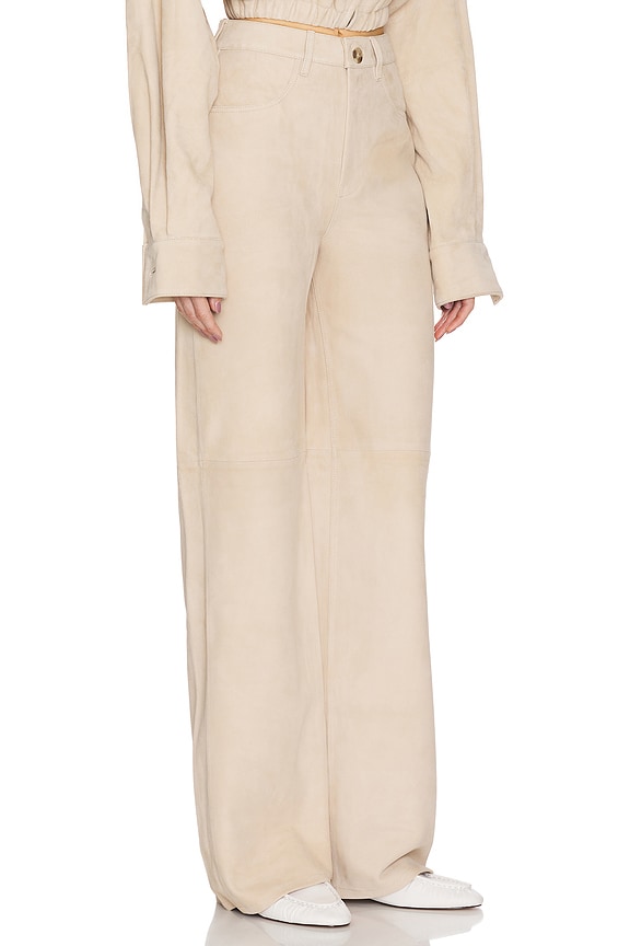 view 2 of 7 Suede 5 Pocket Pants in Sandy Beige