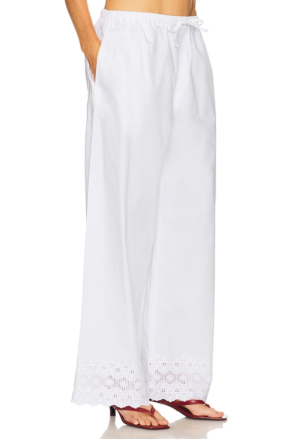 view 2 of 6 The Summer Pant With Vintage Swiss Embroidery in White