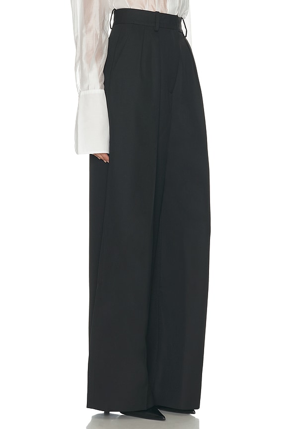 view 2 of 6 The Double Pleat Trouser in Black