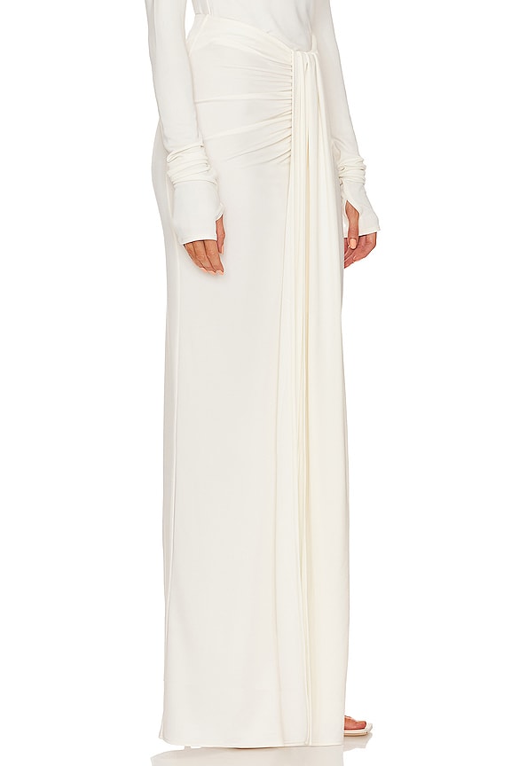 view 2 of 4 MATTE JERSEY LONG WRAP 스커트 in Ivory
