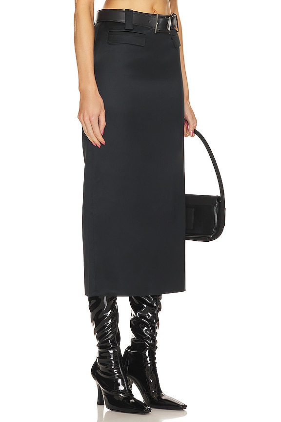 view 2 of 4 FALDA HEAVY SATIN COLUMN in Black