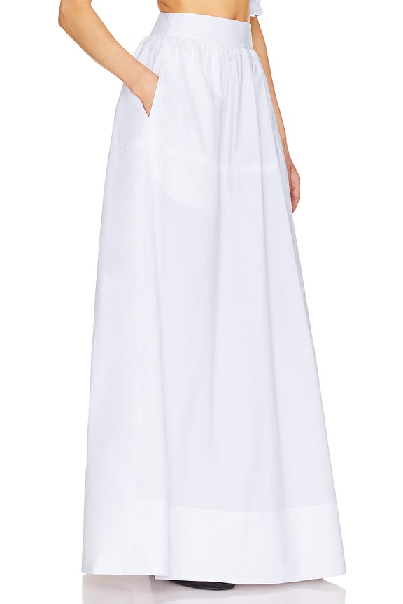 view 2 of 4 Poplin Maxi Skirt in White