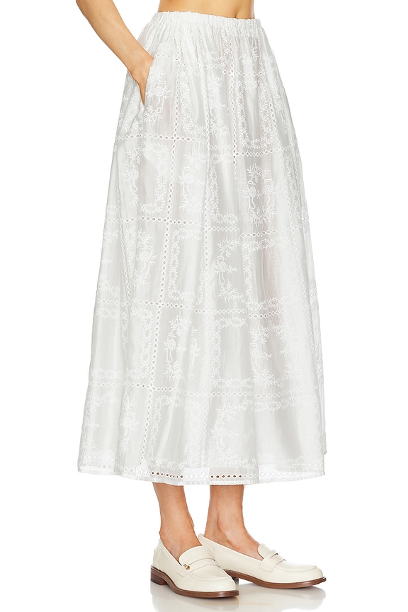 view 2 of 5 Handkerchief Midi Skirt in White