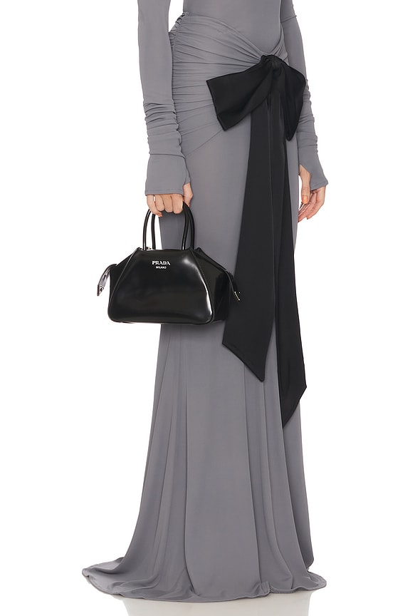 view 2 of 7 The Althea Jersey Skirt With Bow in Graphite