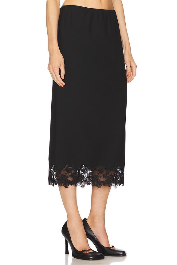 view 2 of 6 Suit Midi Skirt With Lace in Black