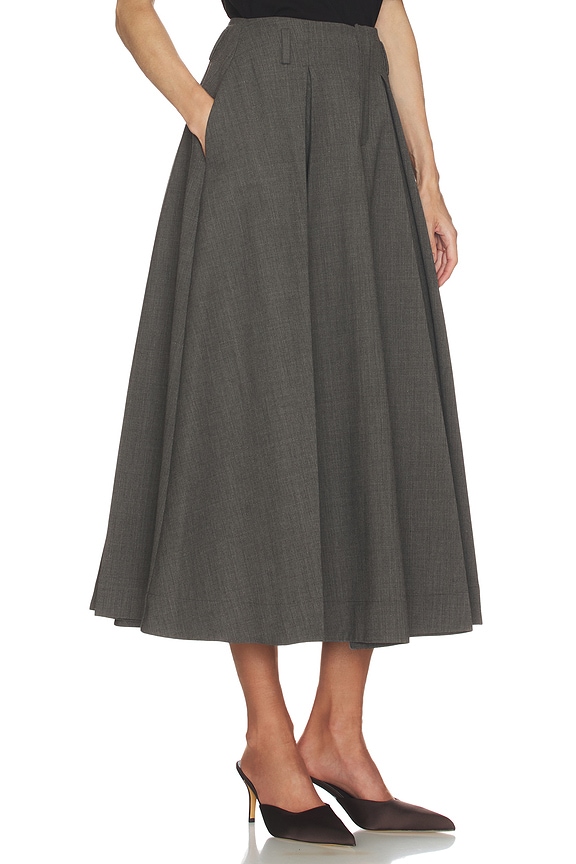 view 2 of 6 JUPE WOOL BLEND PLEATED in Medium Heather Grey