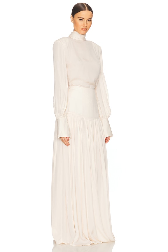 view 2 of 4 Diaphanous Scarf Blouse in Vanilla