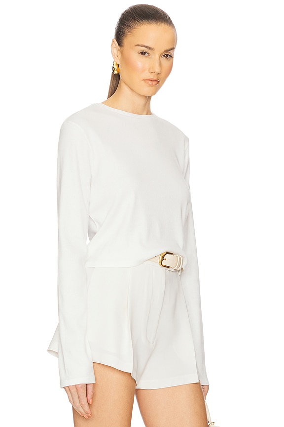 view 2 of 4 The Rib Long Sleeve Tee in Natural White