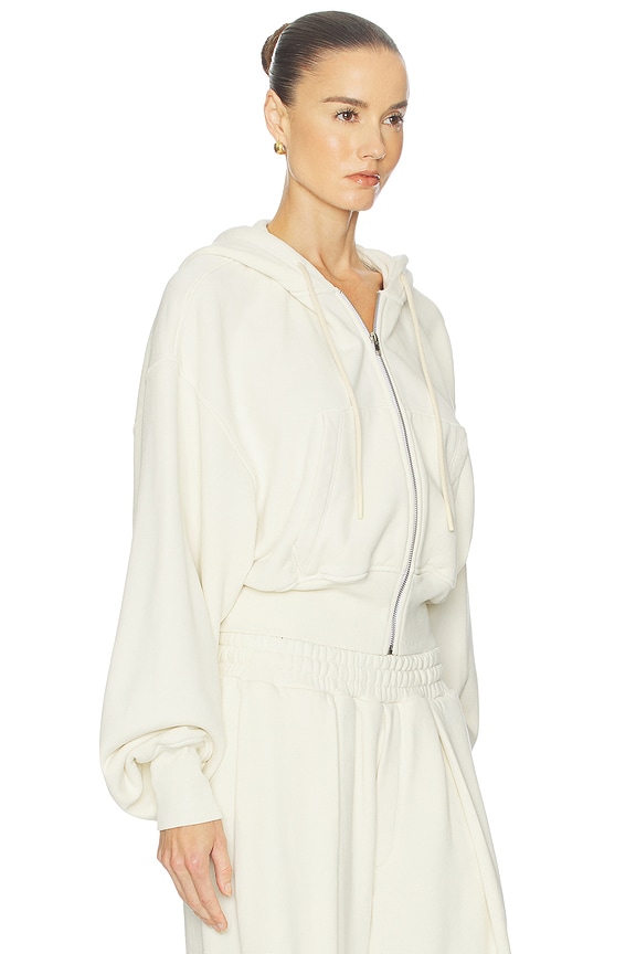 view 2 of 4 The Full Zip Hoodie in Fleece in White