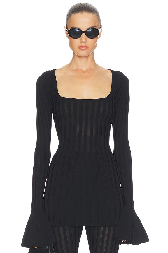 view 1 of 4 Kayleigh Flared Tunic in Black