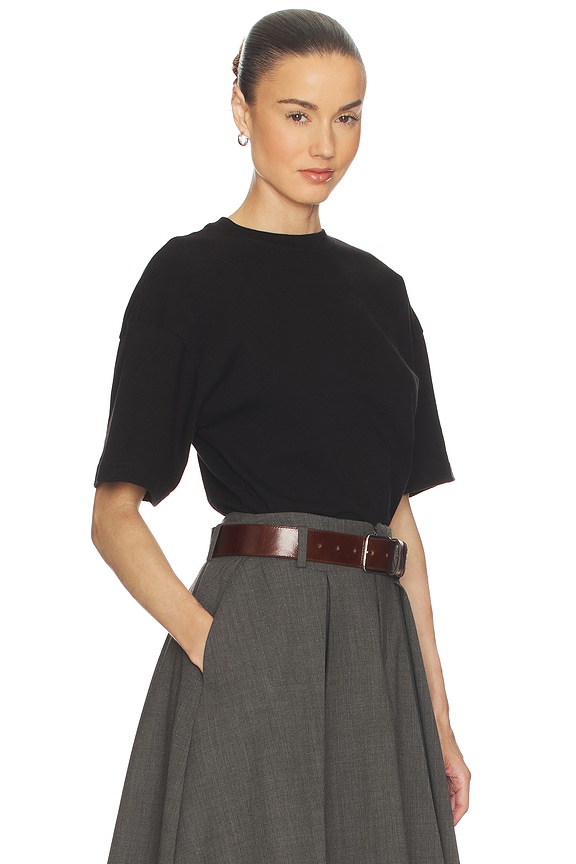 view 2 of 4 The Sculpted Tee in Thick Jersey in Black