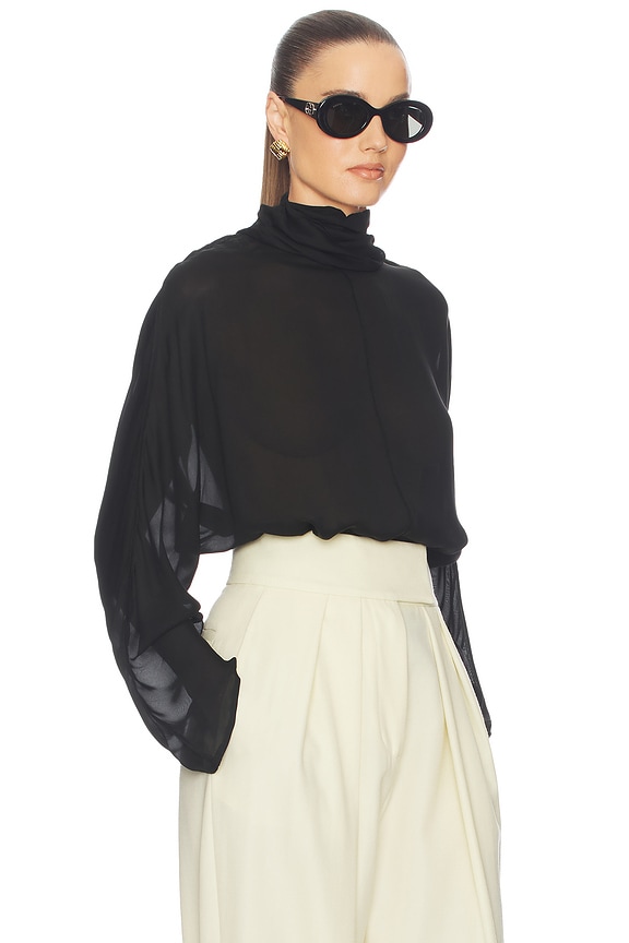 view 2 of 4 Dolman Popover Top in Cupro in Black