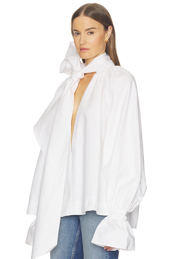 view 2 of 4 Voluminous Blouse in Heavy Poplin in White
