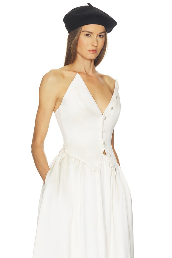 view 2 of 4 Gala Bustier in Double Face Satin in Ivory