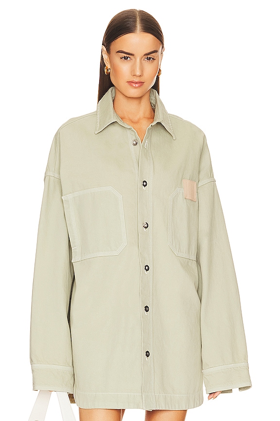 view 2 of 7 Denim Overshirt in Sage
