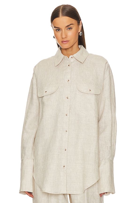 view 2 of 6 Linen Button Down Shirt in Natural Linen
