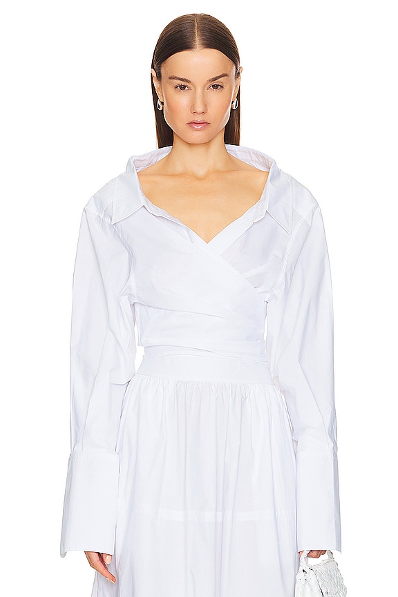 view 2 of 5 POPLIN WRAP シャツ in White