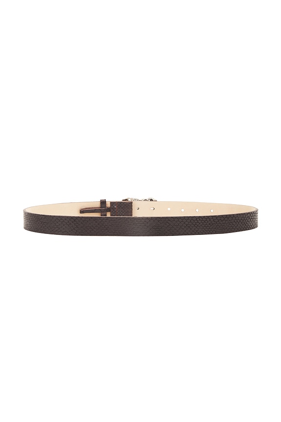 view 2 of 3 Gaia Croc Belt in Silver & Brown