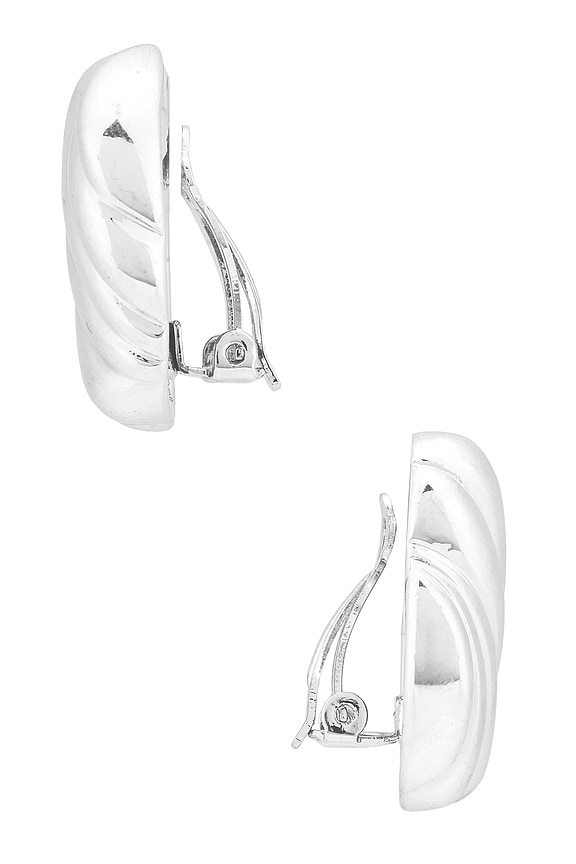 view 2 of 2 Hive Clip On Earrings in Silver