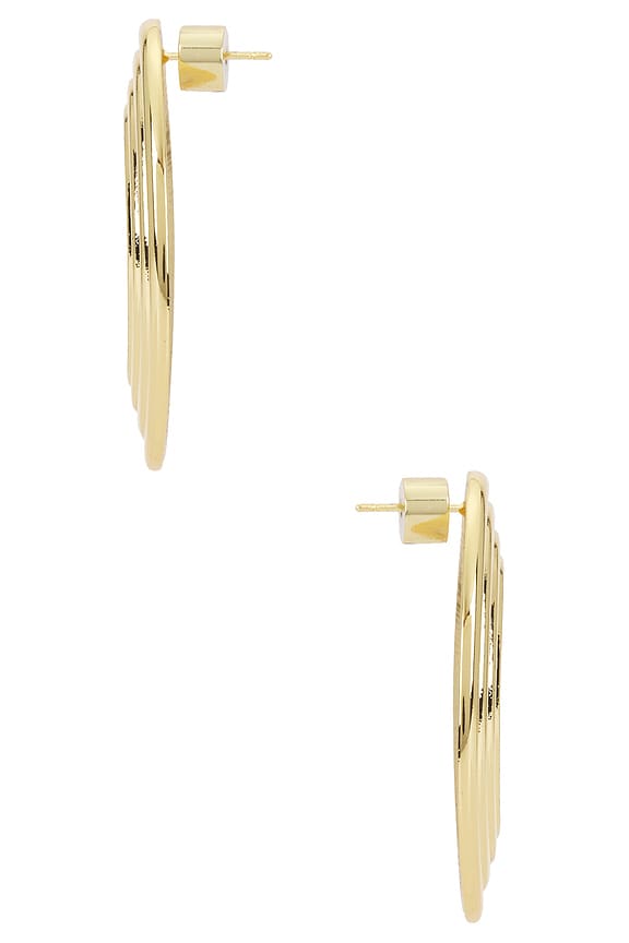 view 2 of 2 ROWAN 스터드 귀걸이 in Gold & Black