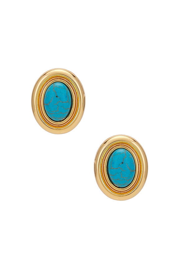 view 1 of 2 СЕРЬГИ PRIZE in Turquoise & Gold