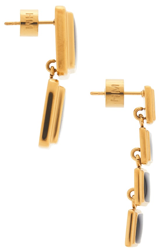 view 2 of 2 PENDIENTES LARGOS ARCHER in Gold