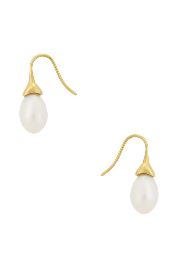 view 2 of 2 ODETTE 드롭 귀걸이 in White & Gold