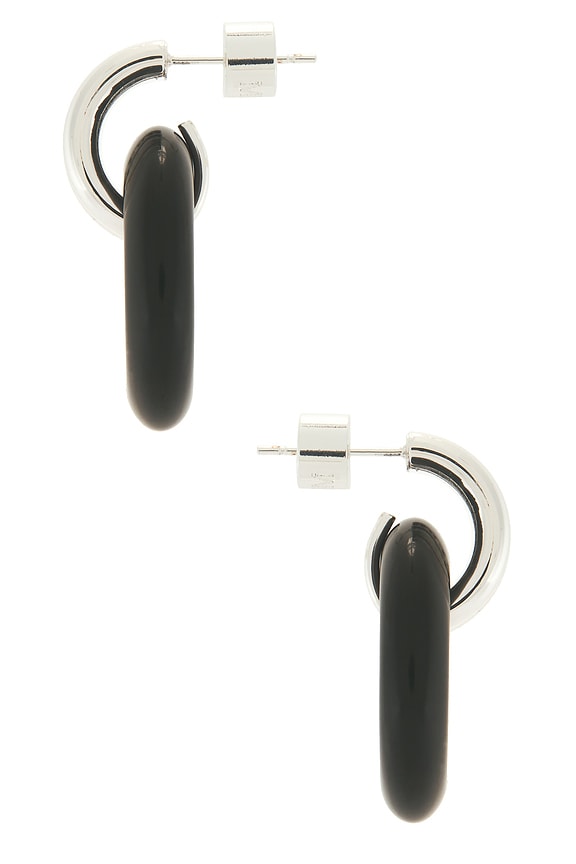 view 2 of 2 Luma Knot Earrings in Silver & Black