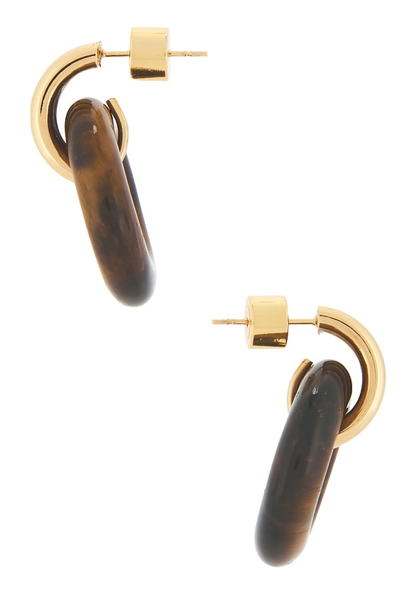 view 2 of 2 BOUCLES D'OREILLES LUMA  in Gold & Tiger Eye