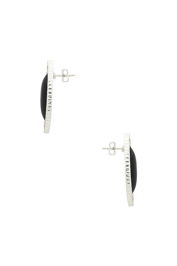 view 2 of 2 PENDIENTES LE NOIR in Silver & Black