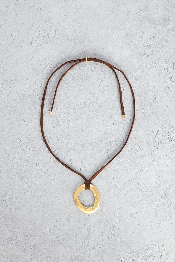 view 1 of 3 Mini Necklace in Gold & Brown