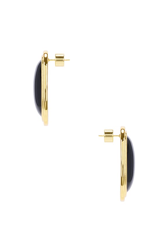 view 2 of 2 Ribbon Earrings in Black & Gold