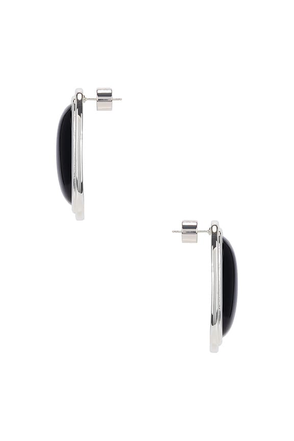 view 2 of 2 Ribbon Earrings in Black & Silver